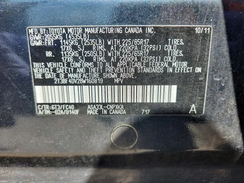 2011 TOYOTA RAV4 BASE  