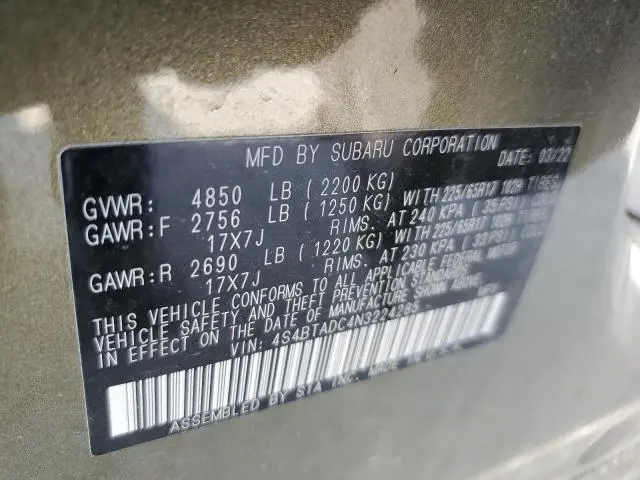 2022 SUBARU OUTBACK PREMIUM  