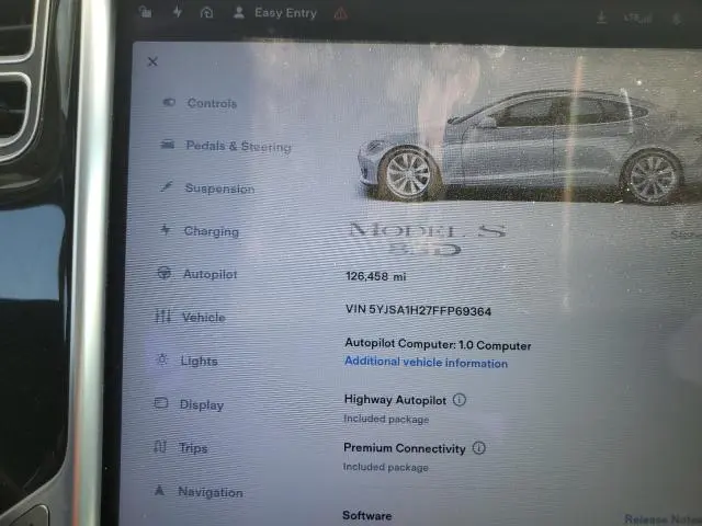 2015 TESLA MODEL S 85D  