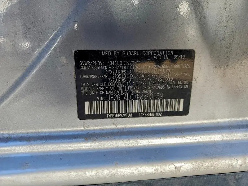 2019 SUBARU CROSSTREK PREMIUM  