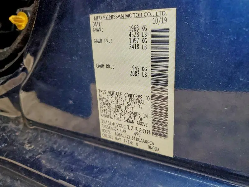 2020 NISSAN ALTIMA SR  