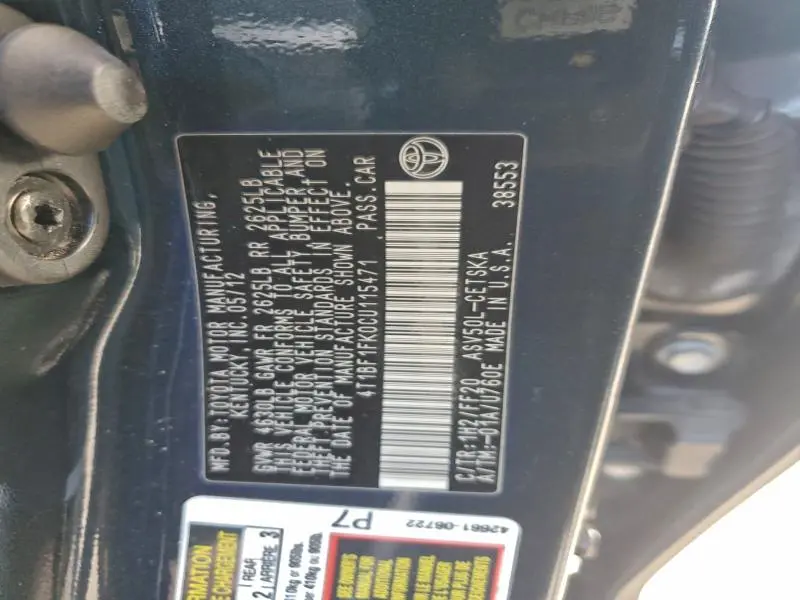 2012 TOYOTA CAMRY BASE  