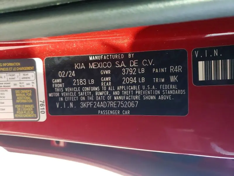 2024 KIA FORTE LX  