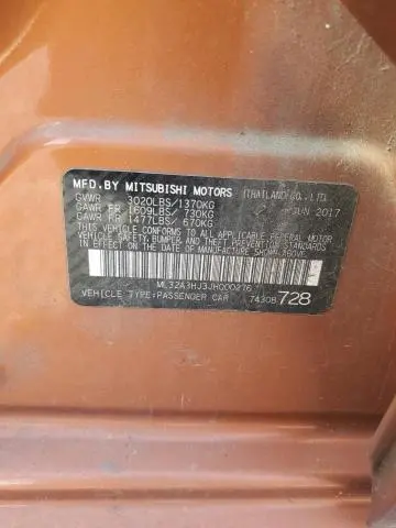 2018 MITSUBISHI MIRAGE ES  