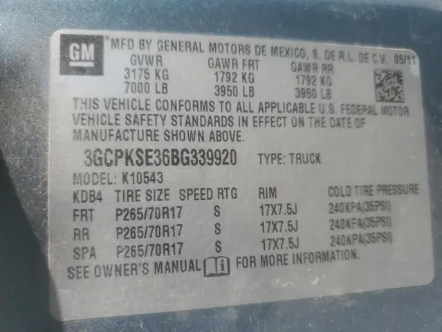 2011 CHEVROLET SILVERADO K1500 LT  