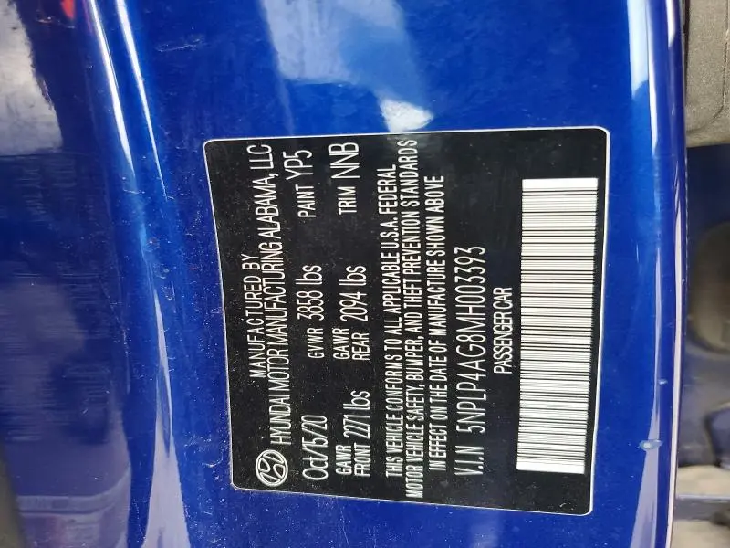 2021 HYUNDAI ELANTRA LIMITED  
