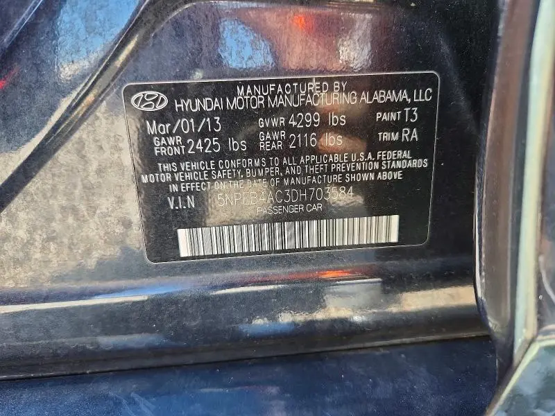 2013 HYUNDAI SONATA GLS  