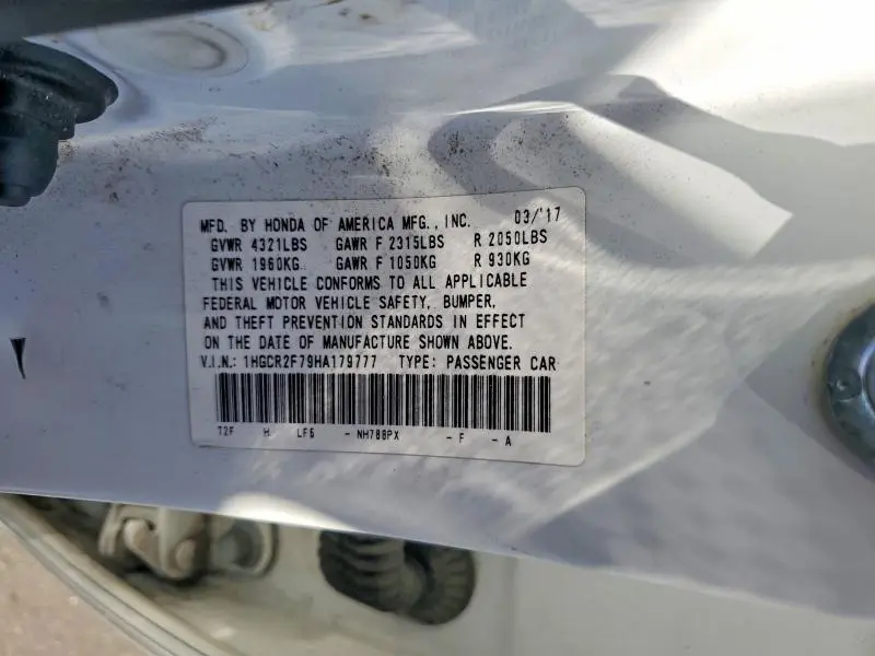 2017 HONDA ACCORD EX  
