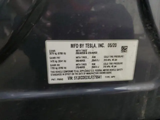 2020 TESLA MODEL X 