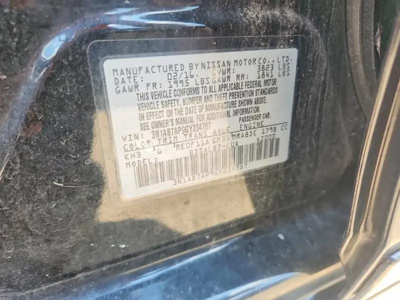 2016 NISSAN SENTRA S  