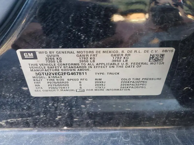 2015 GMC SIERRA K1500 SLT  