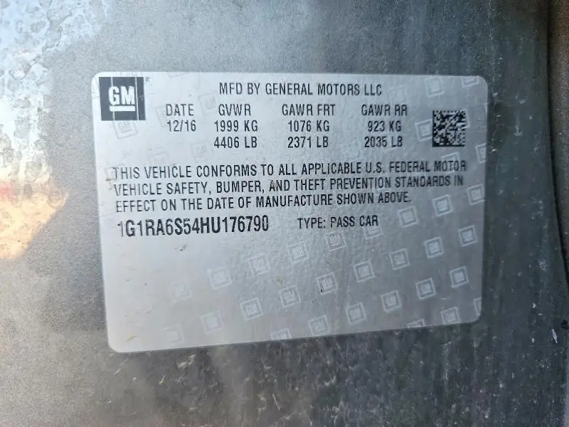2017 CHEVROLET VOLT LT  