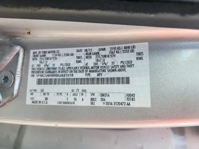 2013 FORD ESCAPE SEL  