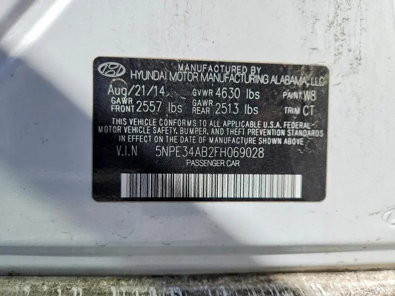 2015 HYUNDAI SONATA SPORT 2.0T  