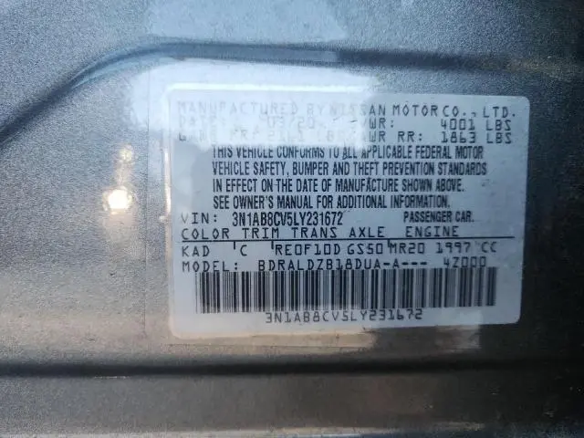 2020 NISSAN SENTRA SV  