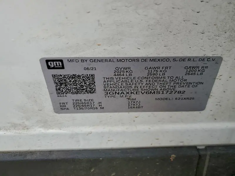 2021 CHEVROLET EQUINOX LT  