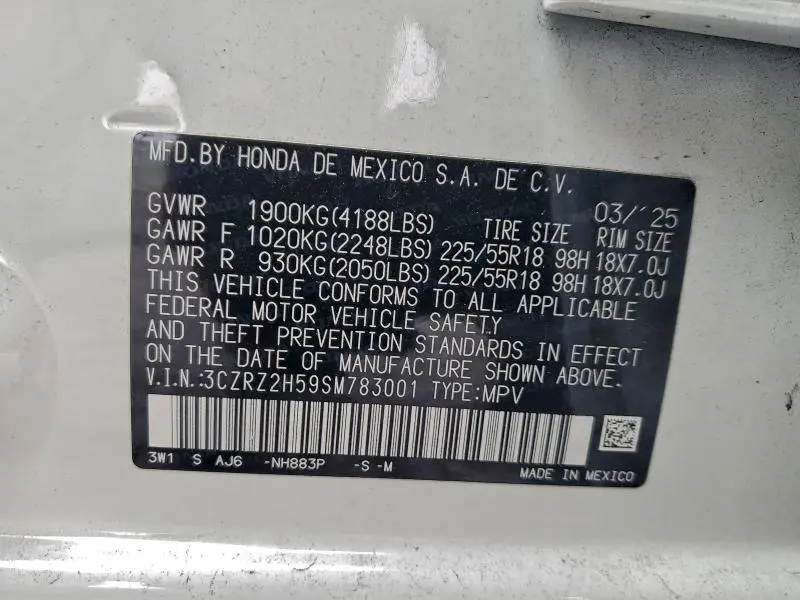 2025 HONDA HR-V SPORT  