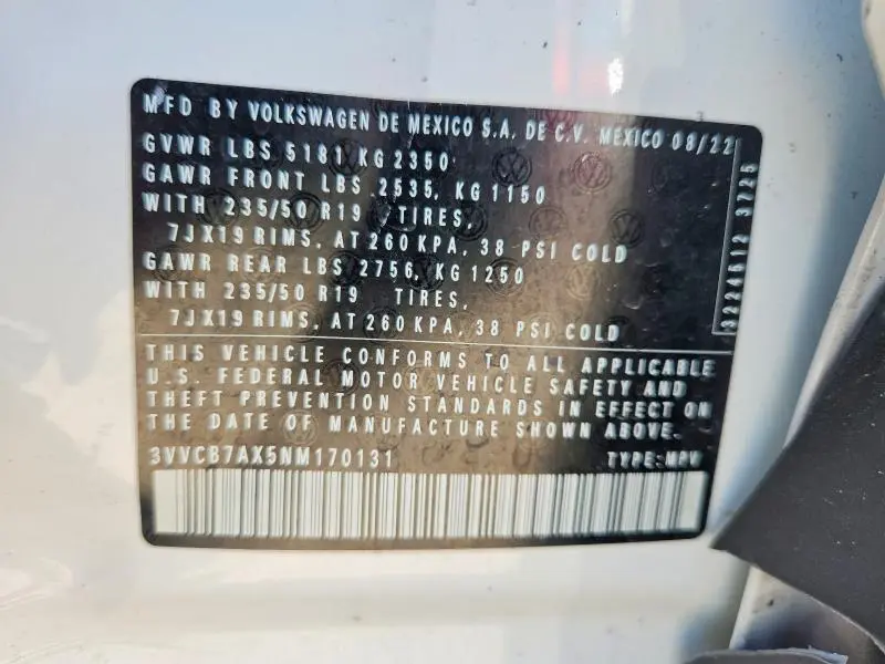 2022 VOLKSWAGEN TIGUAN SE R-LINE BLACK  