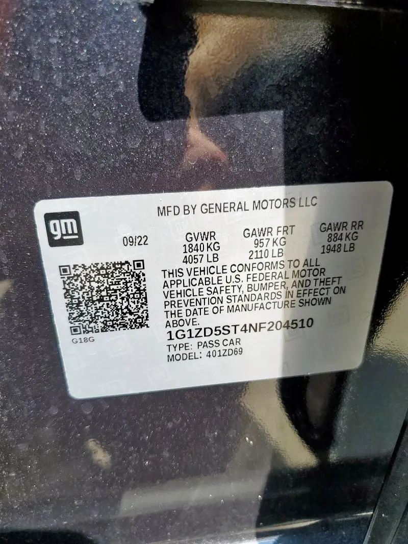 2022 CHEVROLET MALIBU LT  
