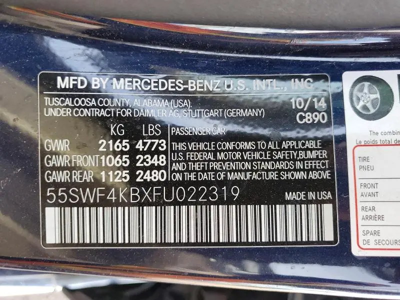 2015 MERCEDES-BENZ C 300 4MATIC  