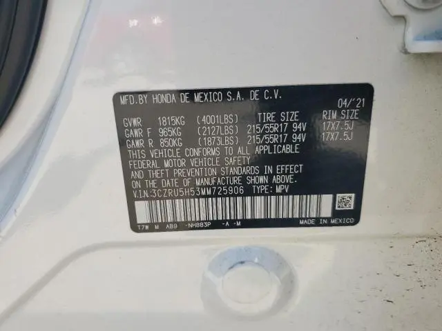 2021 HONDA HR-V EX  