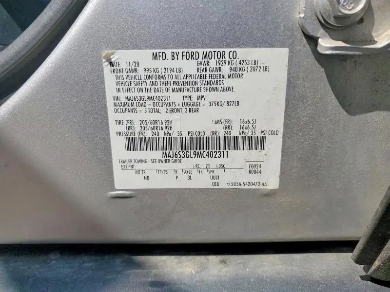 2021 FORD ECOSPORT SE  