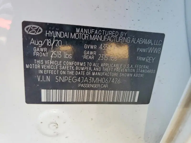 2021 HYUNDAI SONATA SE  