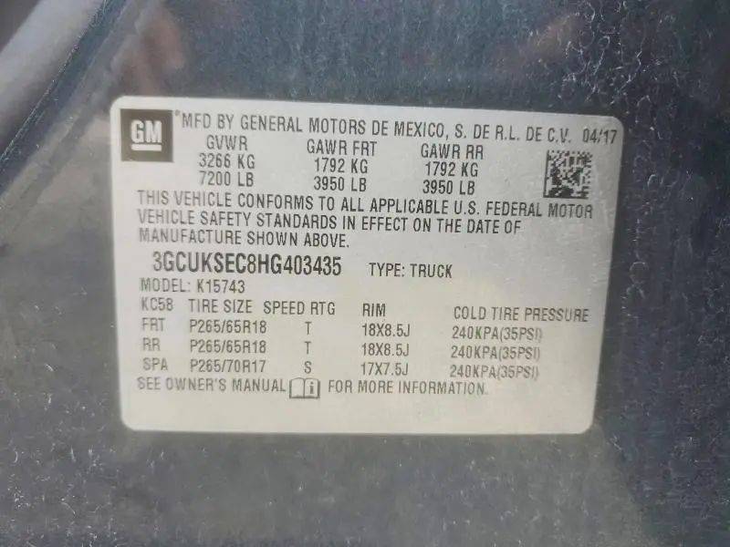 2017 CHEVROLET SILVERADO K1500 LTZ  