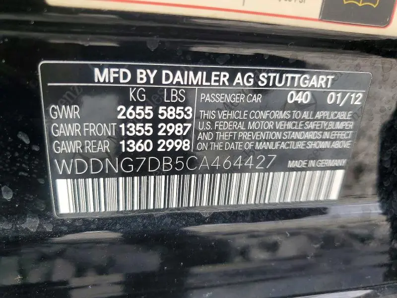 2012 MERCEDES-BENZ S 550  