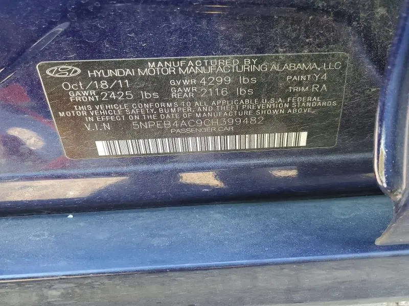 2012 HYUNDAI SONATA GLS  