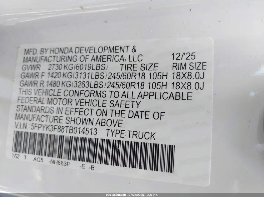 2026 HONDA RIDGELINE BLACK EDITION