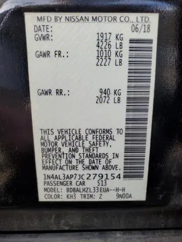 2018 NISSAN ALTIMA 2.5