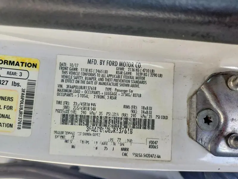 2018 FORD FUSION SE HYBRID  