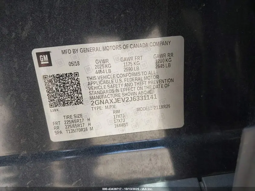 2018 CHEVROLET EQUINOX LT