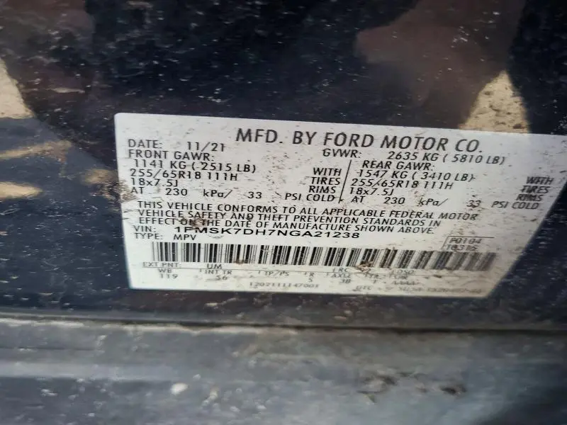 2022 FORD EXPLORER XLT  