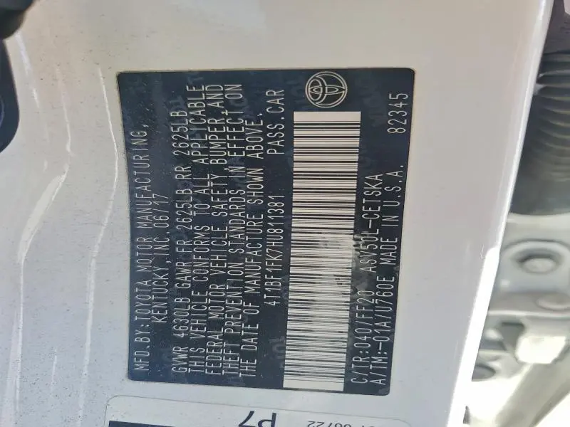 2017 TOYOTA CAMRY LE  