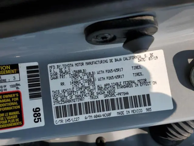 2019 TOYOTA TACOMA DOUBLE CAB  