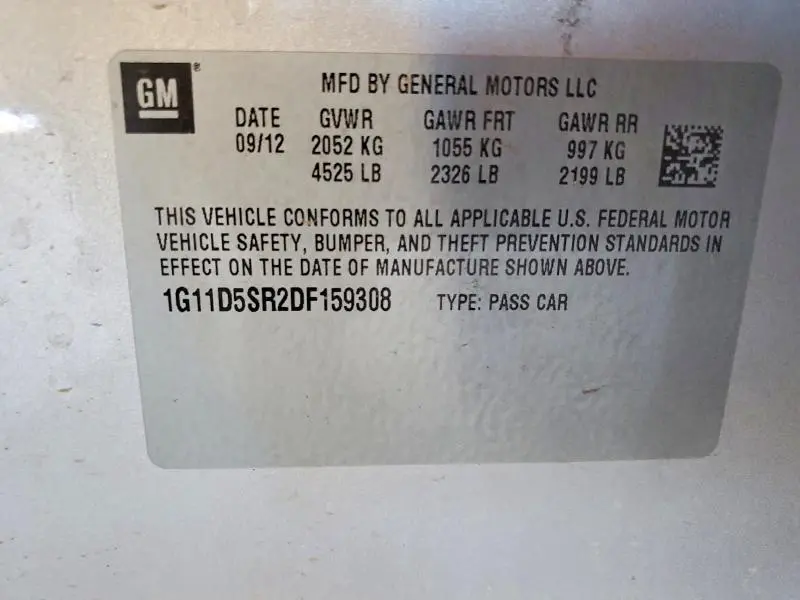 2013 CHEVROLET MALIBU 1LT  