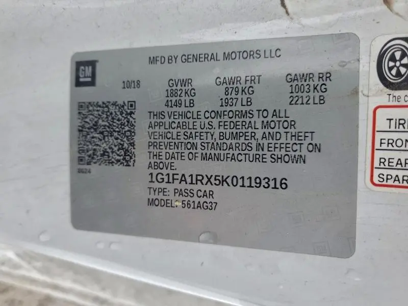 2019 CHEVROLET CAMARO LS  