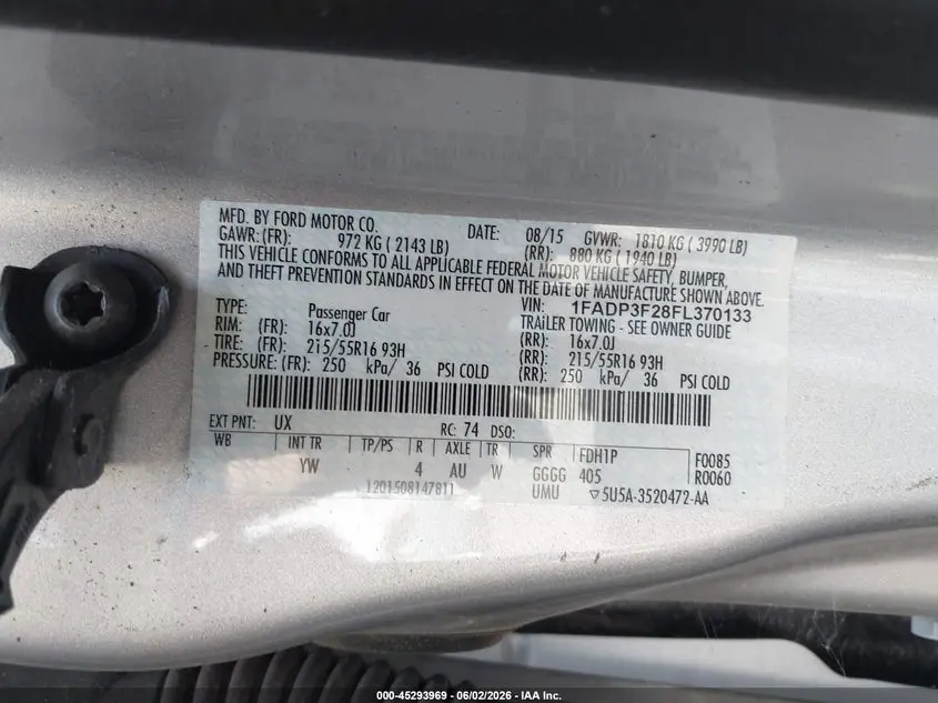 2015 FORD FOCUS SE