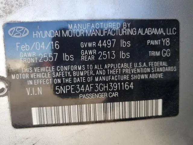 2016 HYUNDAI SONATA SPORT  