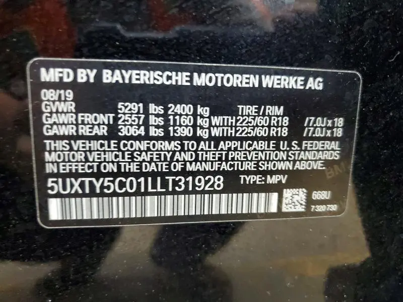 2020 BMW X3 XDRIVE30I  