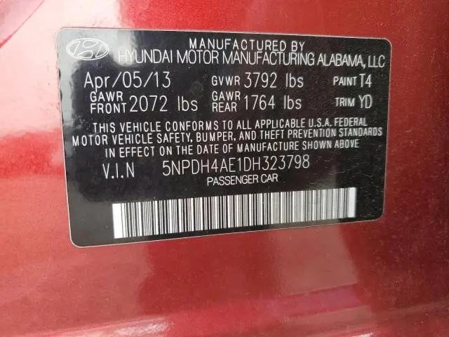 2013 HYUNDAI ELANTRA GLS  