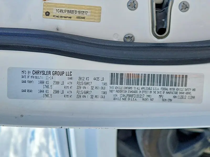 2015 JEEP PATRIOT SPORT  