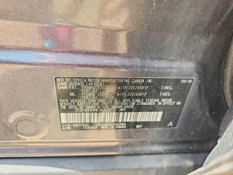 2021 TOYOTA RAV4 XLE  