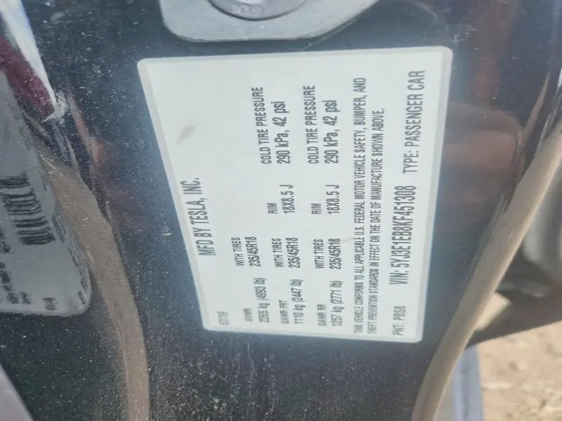 2019 TESLA MODEL 3   