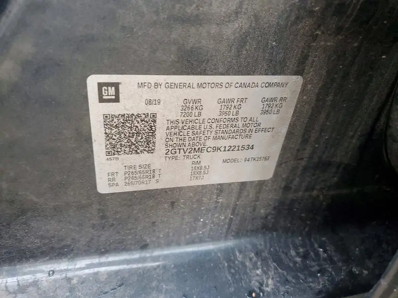 2019 GMC SIERRA LIMITED K1500 SLE  