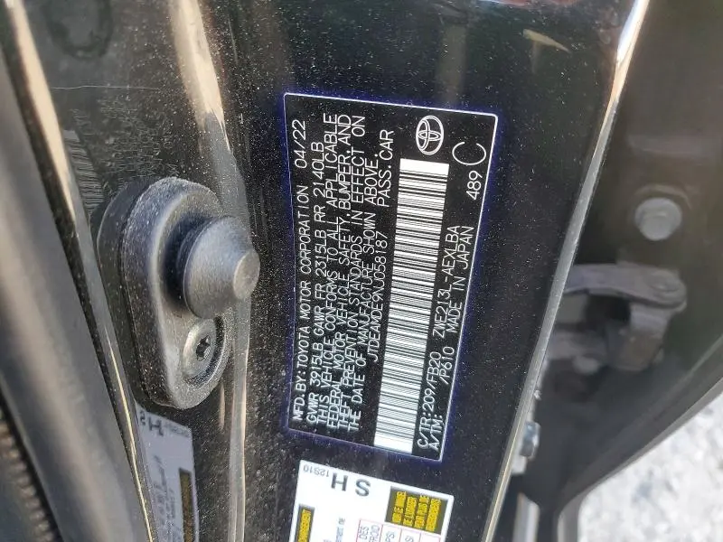 2022 TOYOTA COROLLA LE  