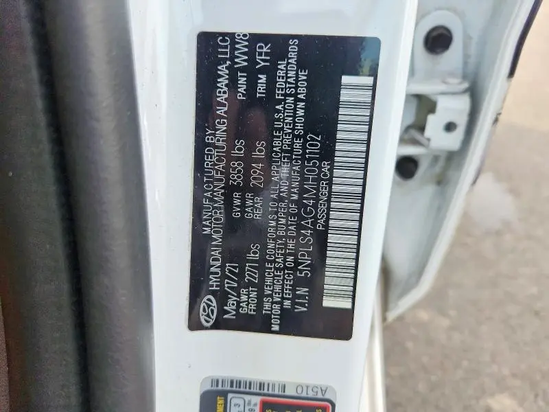 2021 HYUNDAI ELANTRA SEL  