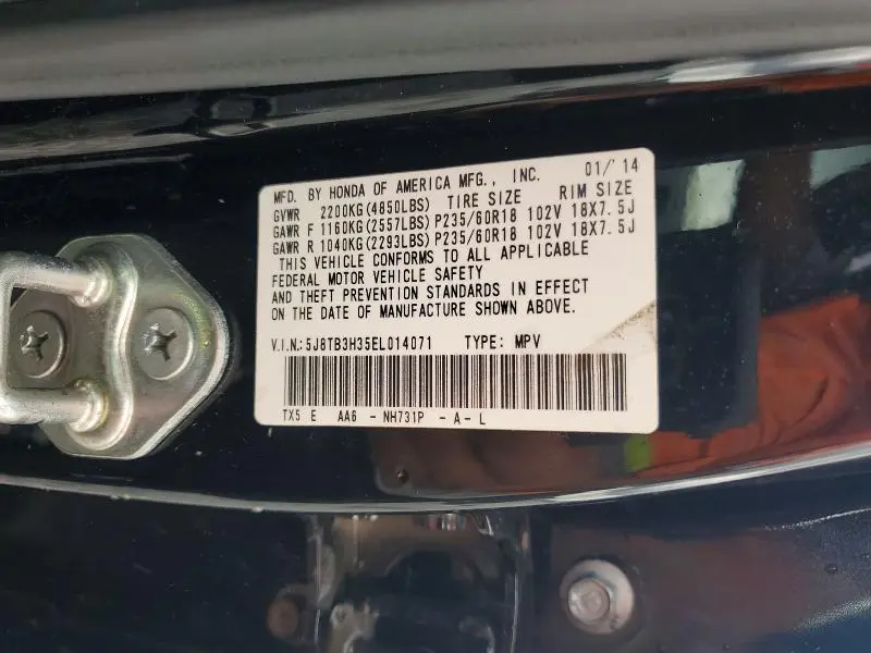 2014 ACURA RDX   